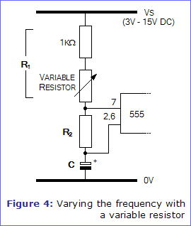 Figure 4: Varying the frequency with a variable resistor