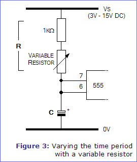Figure 3: Varying the time period with a variable resistor
