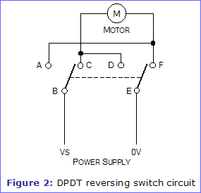 Figure 2: DPDT reversing switch circuit