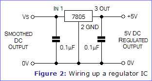 Figure 2: Wiring up a regulator IC